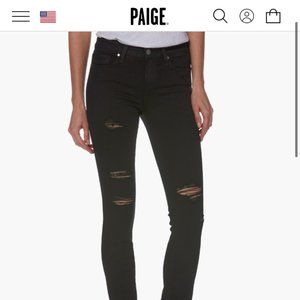 Paige Verdugo Black Distressed Ankle Skinny 27